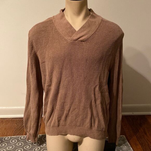 Express Men’s Extra Large V Neck Cable Sweater Knit Wrap Neckline - Picture 1 of 6
